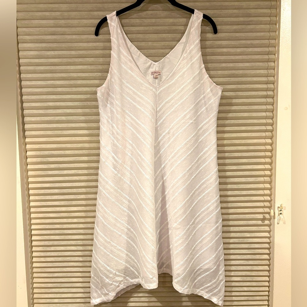 EUC Merona White A-Line Dress Size L
